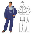 PVC Polyester 3 Piece Blue Rainsuit